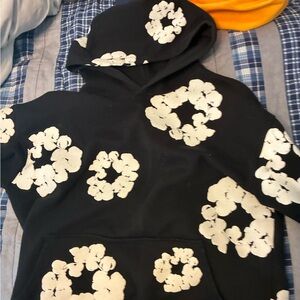 Men's Black Floral Hoodie